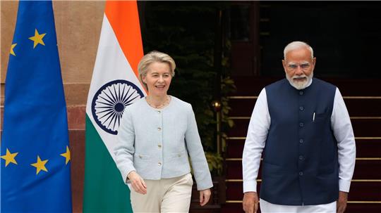 Wollen die Beziehungen zwischen der EU und Indien stärken: Premierminister Narendra Modi und EU-Kommissionschefin Ursula von der Leyen.