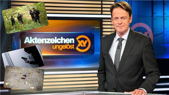 ZDF-Moderator Rudi Cerne im Studio der Sendung „Aktenzeichen XY ... ungelöst“. Foto: dpa