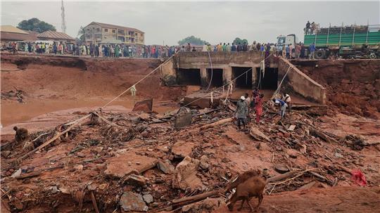 Zerstörungen nach einem Unwetter in der nigerianischen Stadt Mokwa