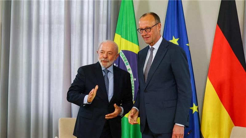 Zum Auftakt des Deutschlandbesuchs Lulas gab es ein Gespräch mit Merz unter vier Augen