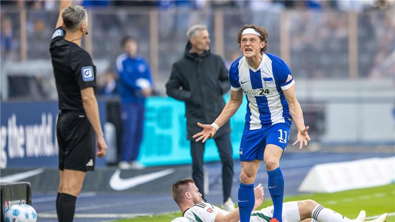 Zum Verzweifeln: Herthas Fabian Reese schreit seinen Frust heraus. 