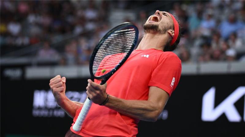 „Happy“: Zverev meistert Schwächephase für Titel-Traum Zverev jubelt über den Viertelfinaleinzug